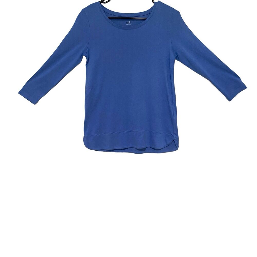 J Jill Perfect Pima Top Shirt Womens XS 3/4 Sleeve Scoop Neck 100% Pima Cotton